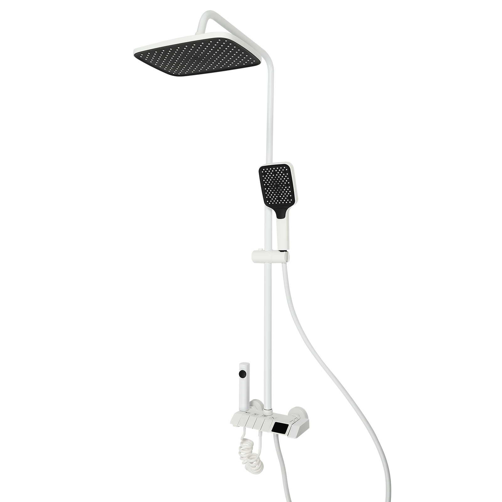 Shower Set with Extra Large Rainfall Shower System Various Water Outlet Modes Adjustable Height Use In Bed And Breakfasts Hotels White Shower Set with Extra Large Rainfall Shower System Various Water Outlet Modes Adjustable Height Use In Bed And Breakfasts Hotels White