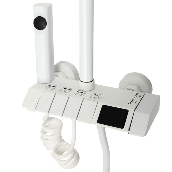 Shower Set with Extra Large Rainfall Shower System Various Water Outlet Modes Adjustable Height Use In Bed And Breakfasts Hotels White