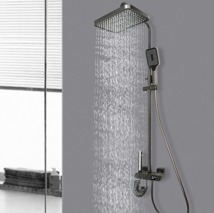 CNCEST Shower System Shower Fitting Rain Shower Shower Set Shower Panel Massage With Hand Shower In Bed And Breakfasts Grey CNCEST Shower System Shower Fitting Rain Shower Shower Set Shower Panel Massage With Hand Shower In Bed And Breakfasts Grey