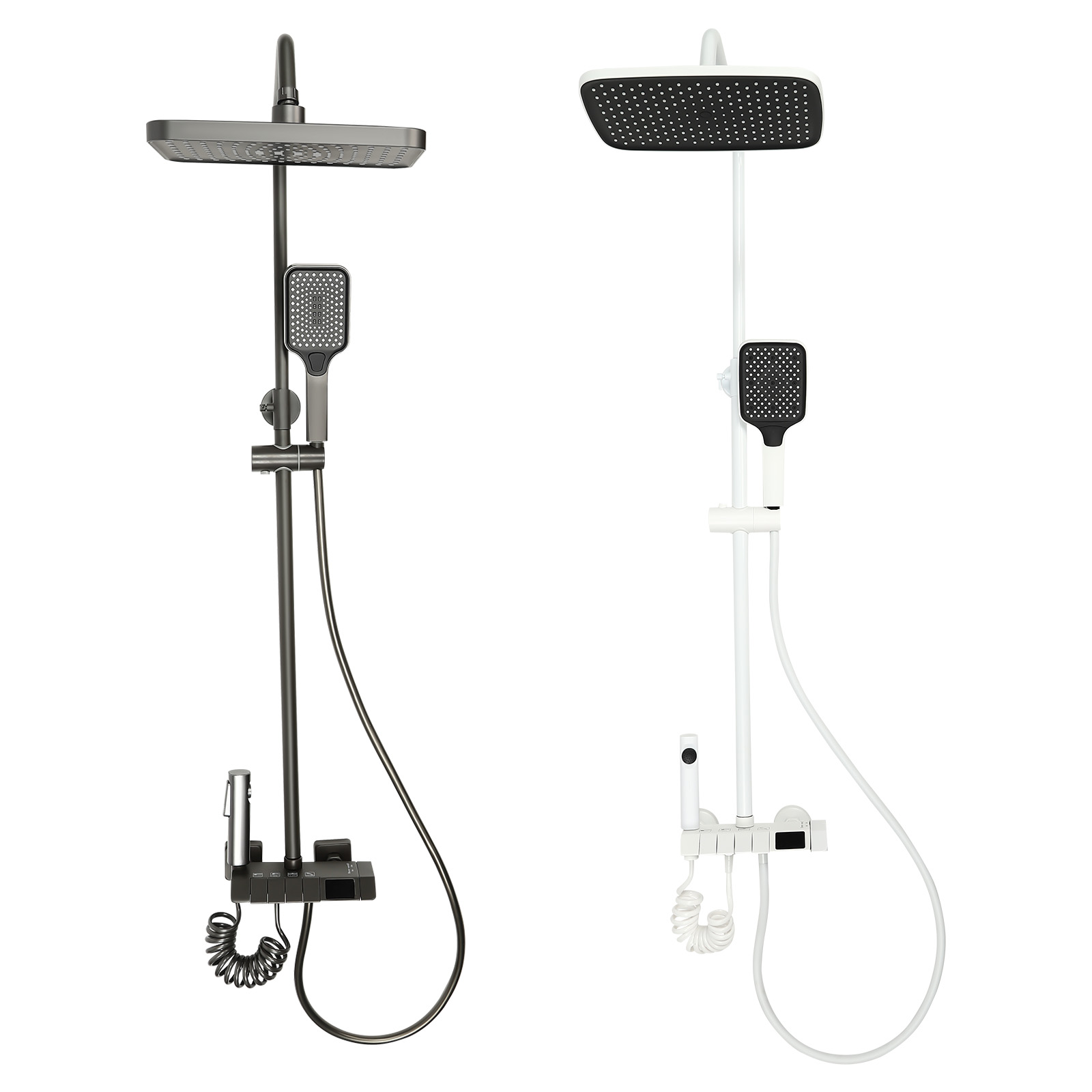 CNCEST Shower System Shower Fitting Rain Shower Shower Set Shower Panel Massage With Hand Shower In Bed And Breakfasts Grey CNCEST Shower System Shower Fitting Rain Shower Shower Set Shower Panel Massage With Hand Shower In Bed And Breakfasts Grey