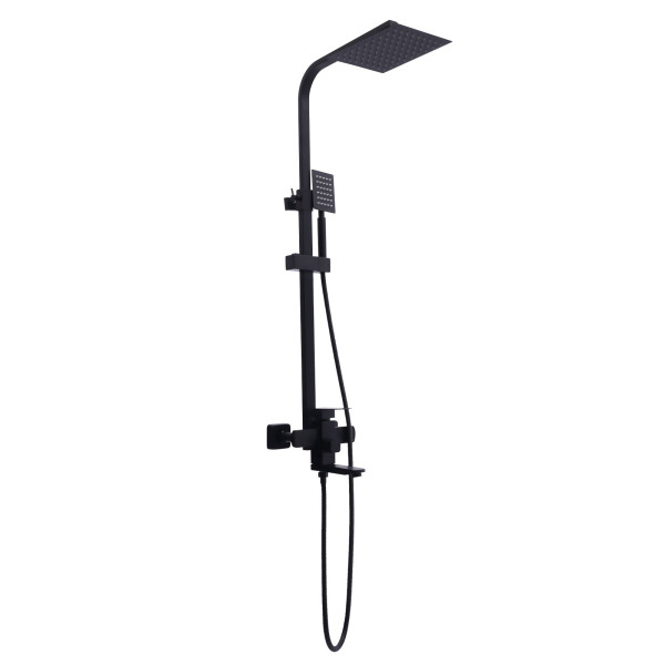 Shower Fitting 3 Functions Shower System Rain Shower Set Including Shower Head Hand Shower Adjustable Shower Panel Black