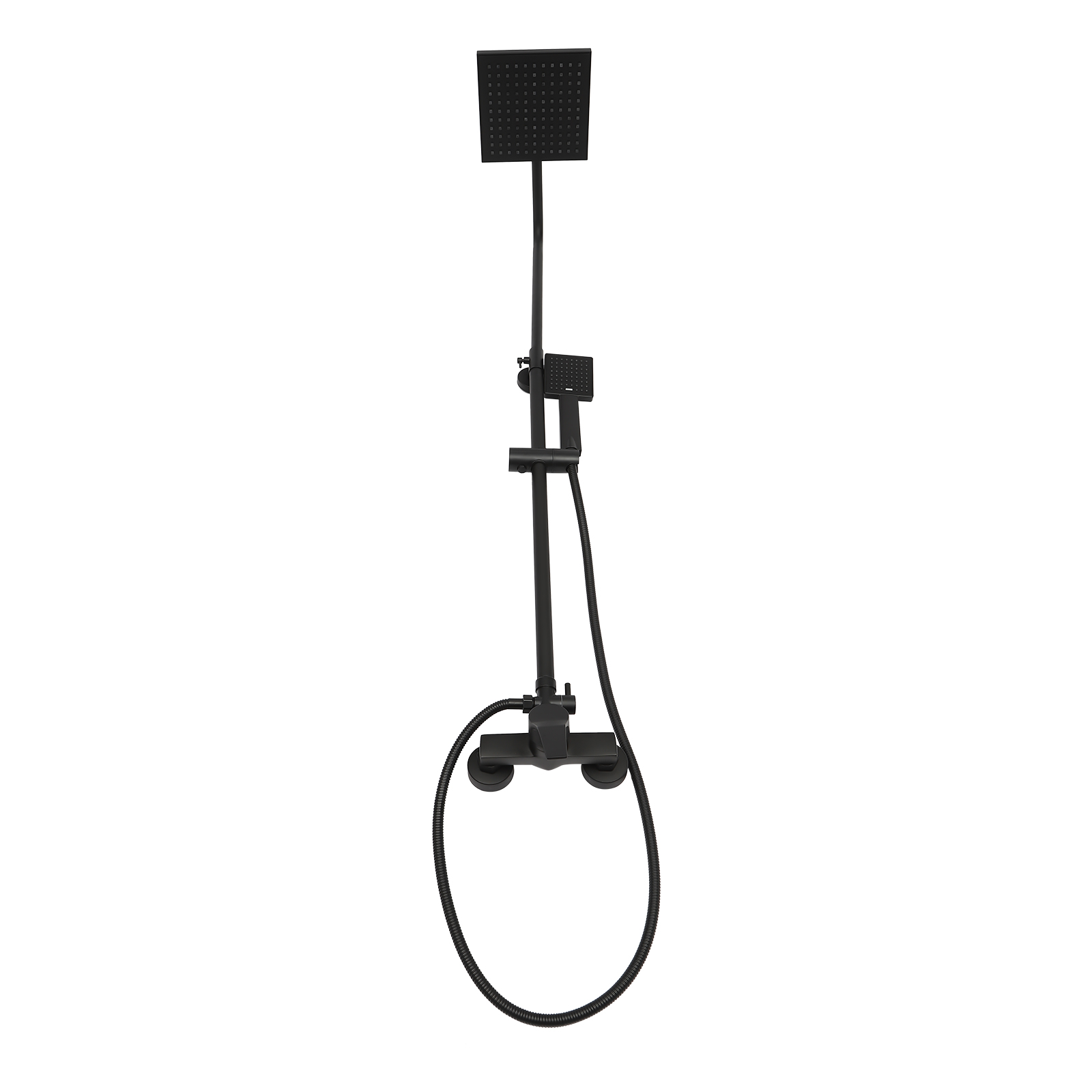 Shower Kit With Accessories Single-lever Mixer Adjustable Shower Bar And Square Shower Head For Bathrooms Showers And Bathtubs Black Shower Kit With Accessories Single-lever Mixer Adjustable Shower Bar And Square Shower Head For Bathrooms Showers And Bathtubs Black