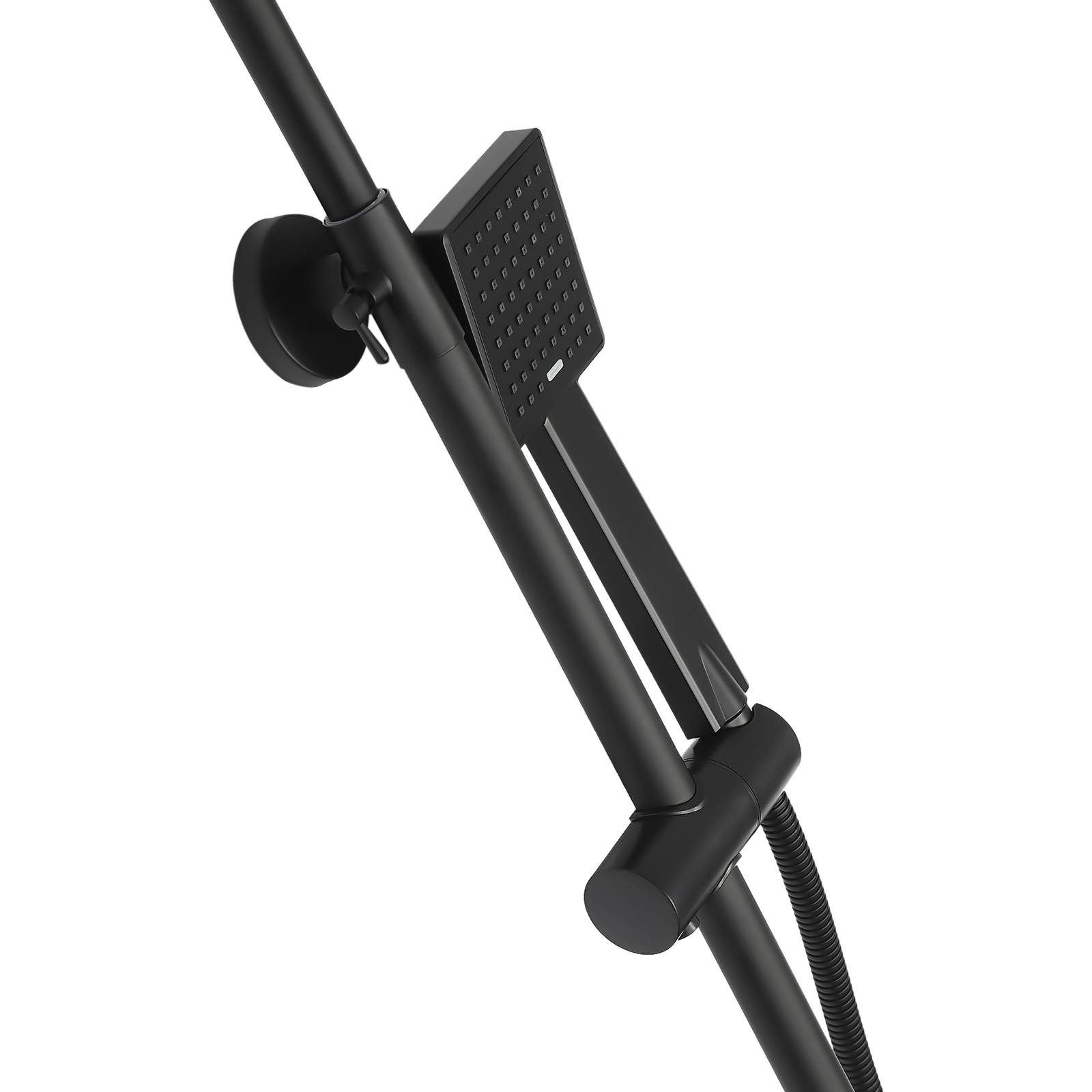 Shower Kit With Accessories Single-lever Mixer Adjustable Shower Bar And Square Shower Head For Bathrooms Showers And Bathtubs Black Shower Kit With Accessories Single-lever Mixer Adjustable Shower Bar And Square Shower Head For Bathrooms Showers And Bathtubs Black