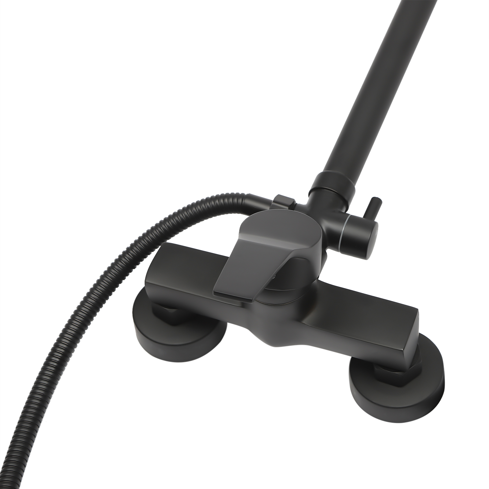 Shower Kit With Accessories Single-lever Mixer Adjustable Shower Bar And Square Shower Head For Bathrooms Showers And Bathtubs Black Shower Kit With Accessories Single-lever Mixer Adjustable Shower Bar And Square Shower Head For Bathrooms Showers And Bathtubs Black