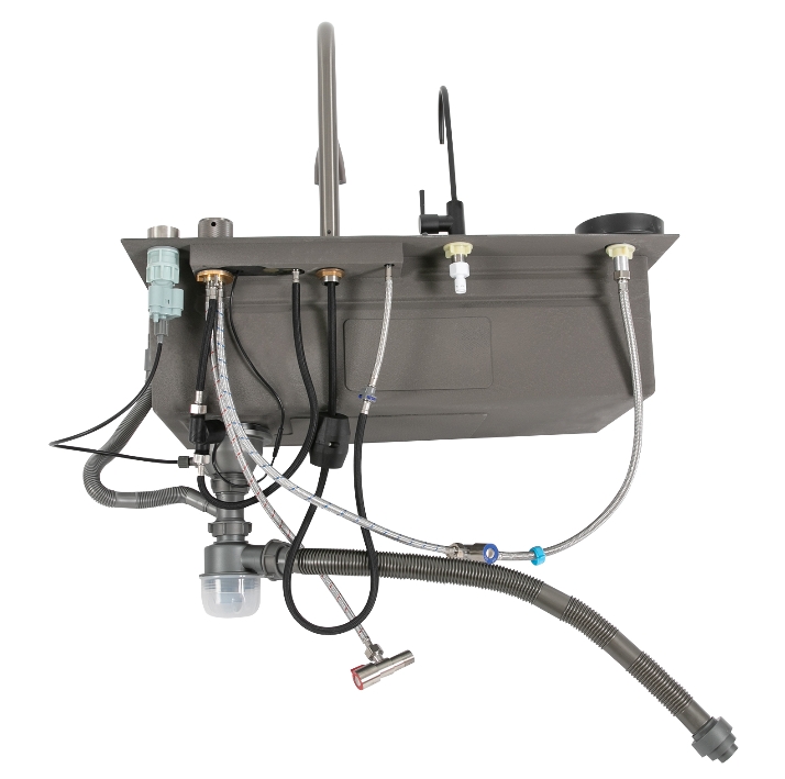 32"x18" Digital Stainless Steel Sink Faucet, 201 Stainless Steel, Three Water Modes