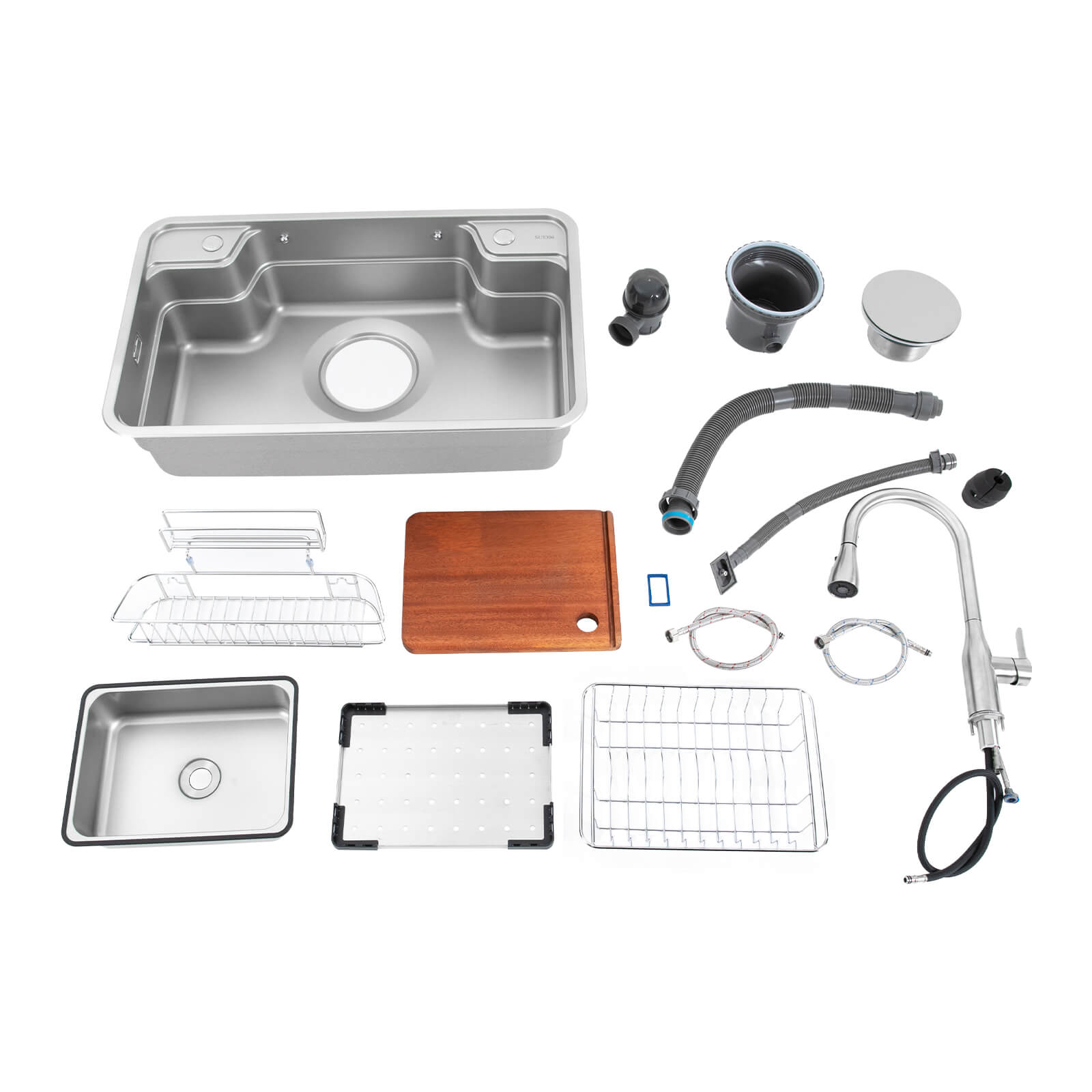 780*480*230mm Big Kitchen Sink with faucet and chopping board, Sink Set, Laundry Sink, 304 stainless steel 780*480*230mm Big Kitchen Sink with faucet and chopping board, Sink Set, Laundry Sink, 304 stainless steel