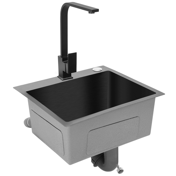 stainless steel sink, modern kitchen sink, kitchen sink black grey