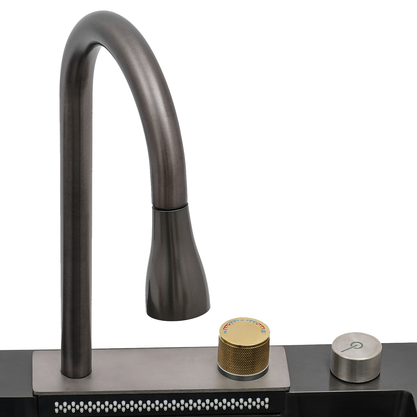 Multifunctional Waterfall Sink, Practical Sink, Built-in Sink for Home Kitchens, Restaurants, Hotels - Black