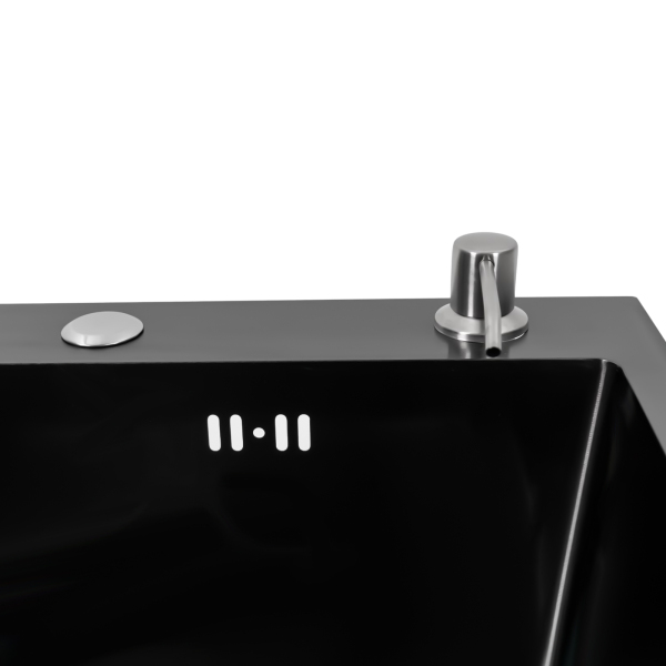 Kitchen Sink Built-in Single Bowl Sink w/Pipe & Soap Dispenser Stainless Steel
