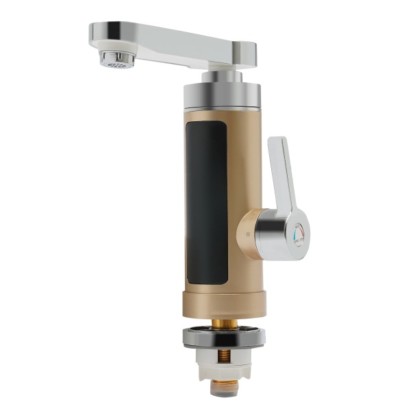 3000W Electric Faucet, 360° Rotatable Instant Water Heater, Bathroom (Gold)