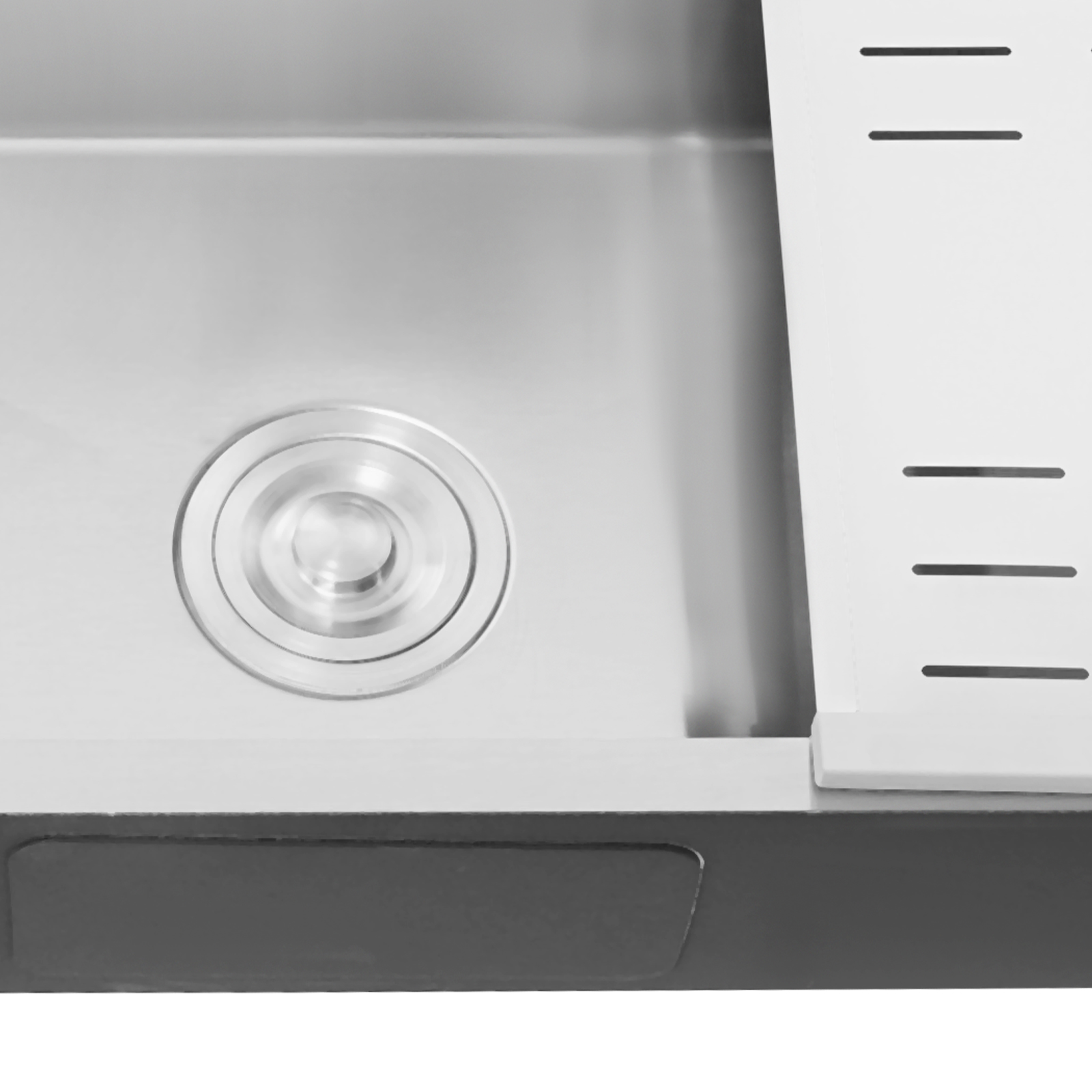Sliver Stainless Steel Kitchen Sink, Single Bowl Sink with Soap Dispenser and Draining Basket, Kitchen Sink without Faucet Sliver Stainless Steel Kitchen Sink, Single Bowl Sink with Soap Dispenser and Draining Basket, Kitchen Sink without Faucet