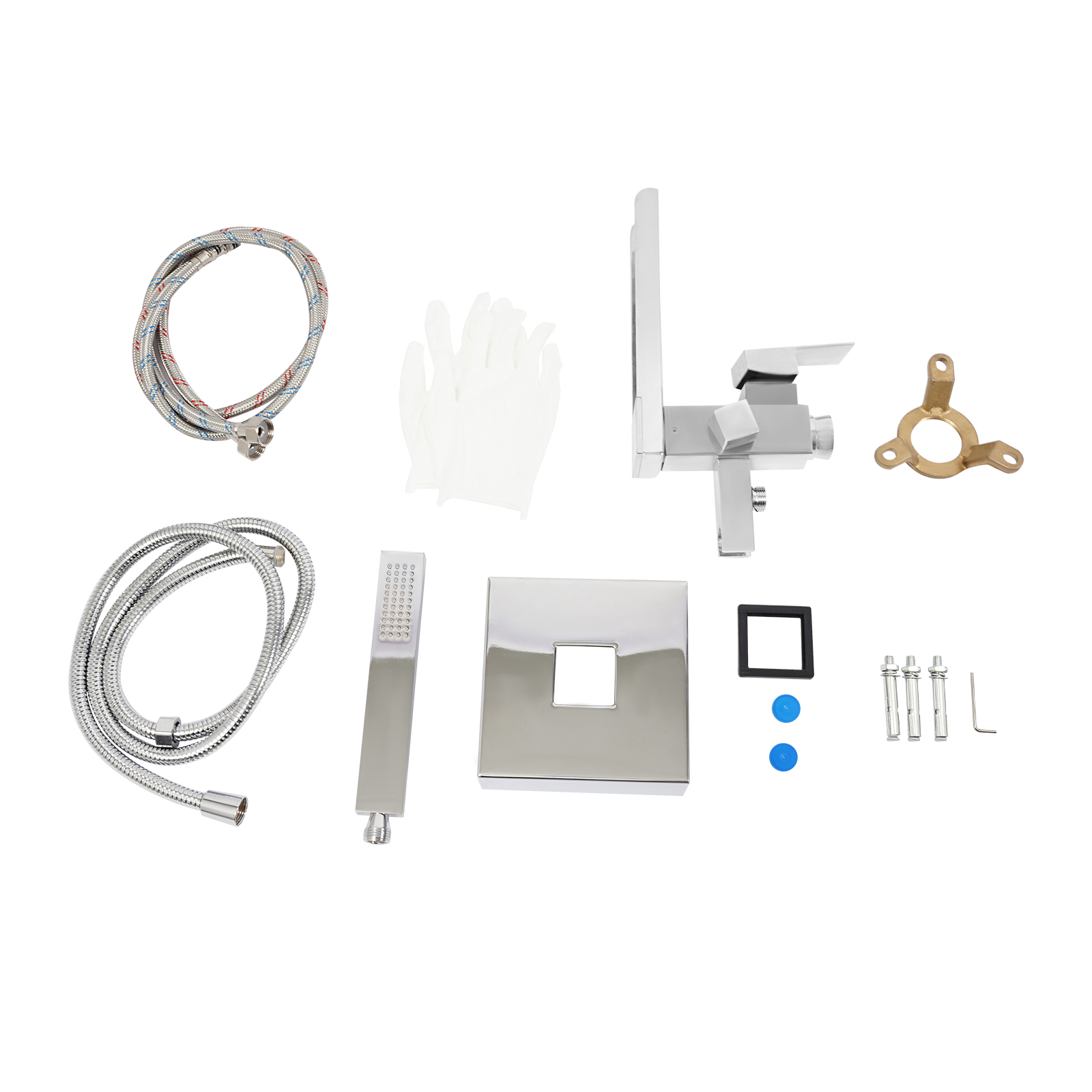 Freestanding Bath Tap, Tap with Hand Shower, Bath Tap for Bathrooms in Homes, High-end Hotels - Silver Freestanding Bath Tap, Tap with Hand Shower, Bath Tap for Bathrooms in Homes, High-end Hotels - Silver
