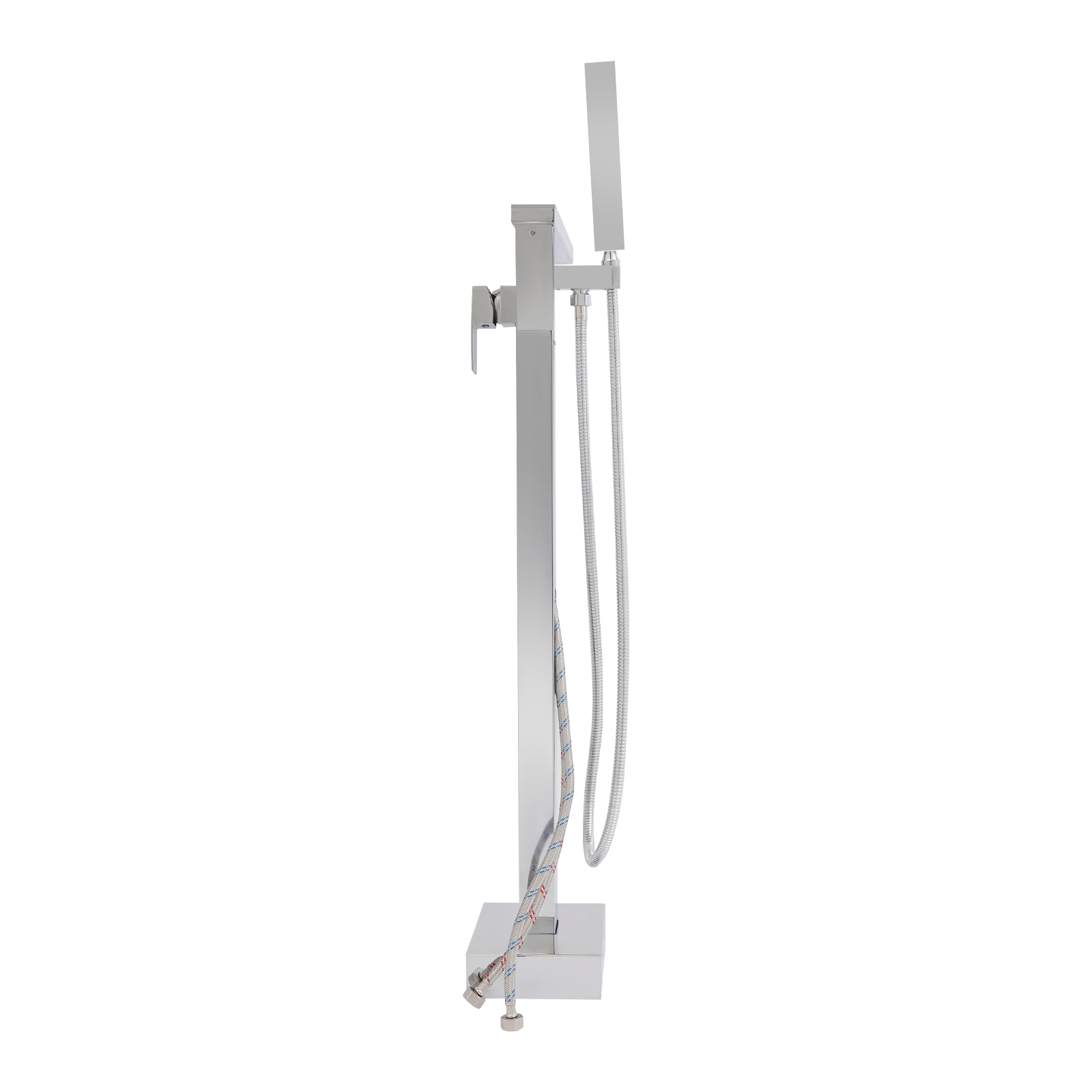 Freestanding Bath Tap, Tap with Hand Shower, Bath Tap for Bathrooms in Homes, High-end Hotels - Silver Freestanding Bath Tap, Tap with Hand Shower, Bath Tap for Bathrooms in Homes, High-end Hotels - Silver