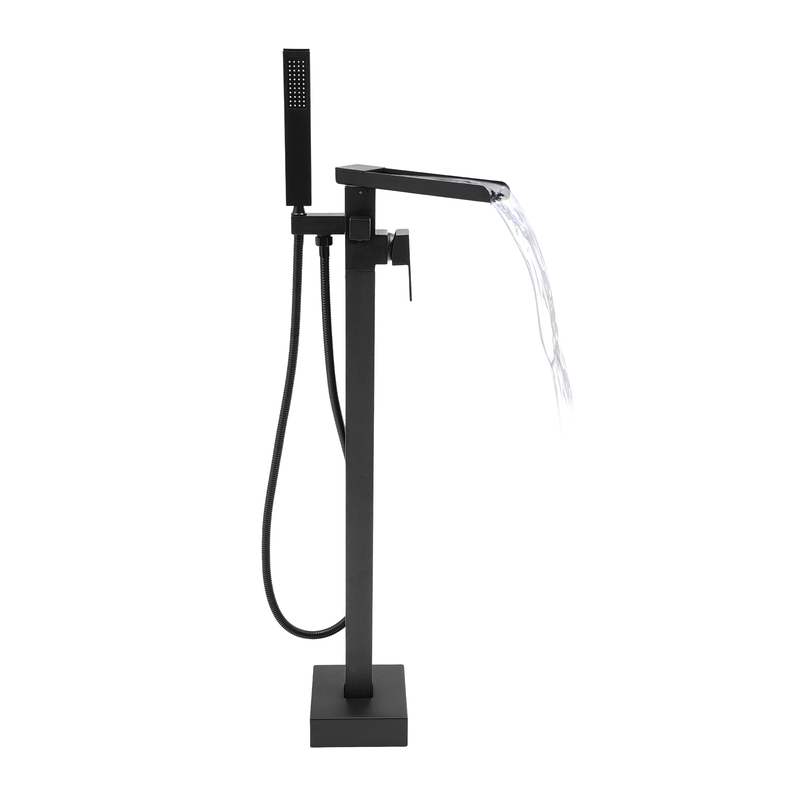 Freestanding Bath Tap, Tap with Hand Shower, Bath Tap for Bathrooms in Homes, High-end Hotels - Black