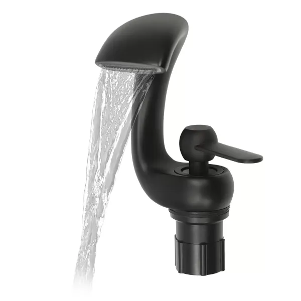 Waterfall Bathroom Faucet Modern Basin Faucet Brass Basin Single Handle Mixer Tap Hot Cold for Bathrooms In Hotels Bathing Centers Black