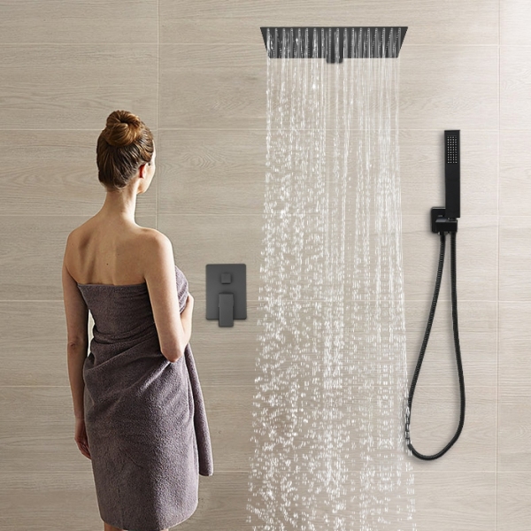 40cm telescopic wall-mounted shower set, 360 degree rotation, suitable for families and hotels