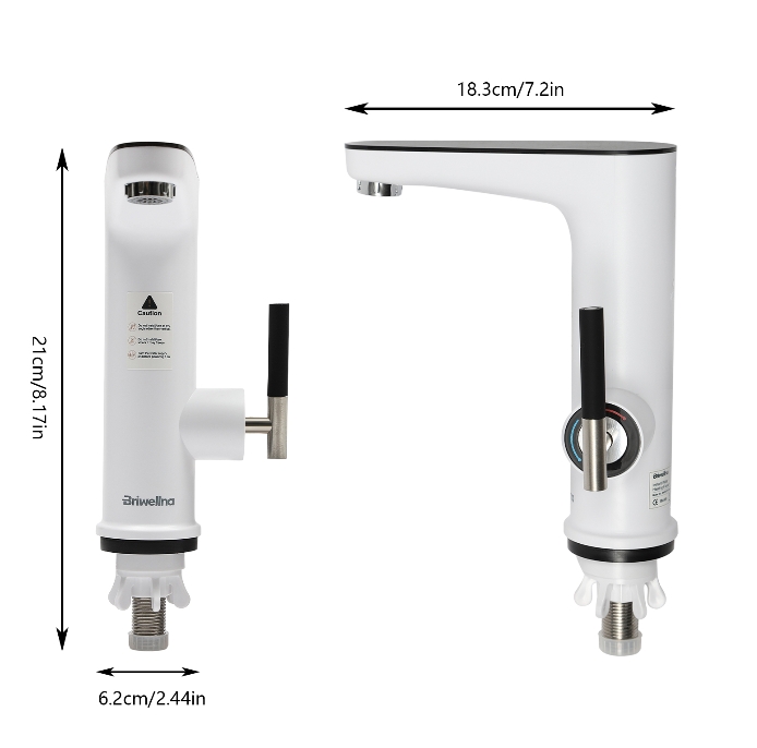 Instantaneous Electric Water Heater 220V 3200W Stainless Steel with LED Temperature Indicator For Homes Kitchens Bathrooms Restaurants White Instantaneous Electric Water Heater 220V 3200W Stainless Steel with LED Temperature Indicator For Homes Kitchens Bathrooms Restaurants White