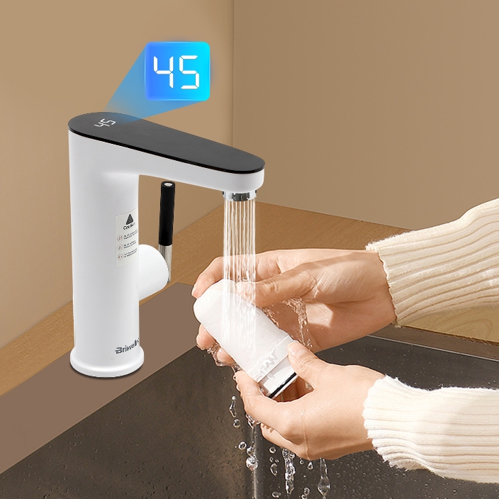 Instantaneous Electric Water Heater 220V 3200W Stainless Steel with LED Temperature Indicator For Homes Kitchens Bathrooms Restaurants White Instantaneous Electric Water Heater 220V 3200W Stainless Steel with LED Temperature Indicator For Homes Kitchens Bathrooms Restaurants White