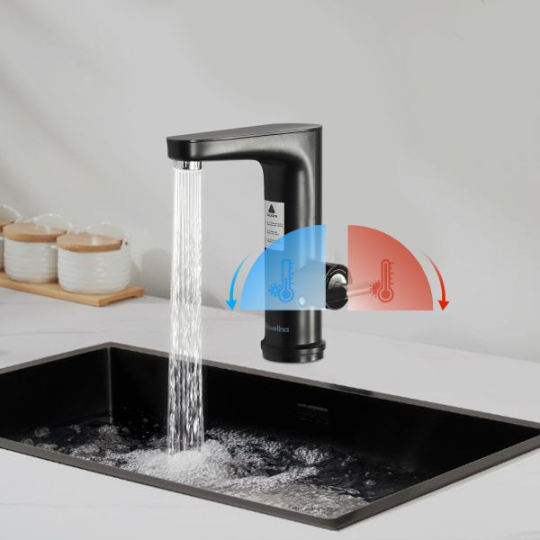 Electric Faucet With Instant Water Heater 3200w Stainless Steel With LED Temperature Indicator For Homes Kitchens Bathrooms Black Electric Faucet With Instant Water Heater 3200w Stainless Steel With LED Temperature Indicator For Homes Kitchens Bathrooms Black