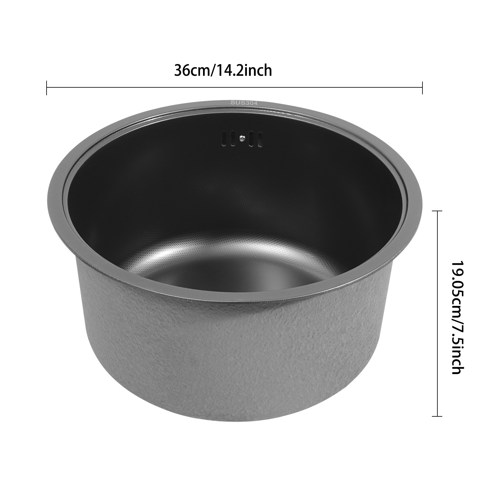 36 Embossed Round Kitchen Sink, Kitchen Sink, Single Bowl Sink used in Homes, Restaurants, Basements, Bars, Kitchens