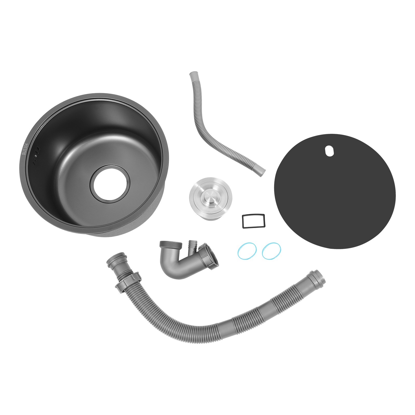 36 Embossed Round Kitchen Sink, Kitchen Sink, Single Bowl Sink used in Homes, Restaurants, Basements, Bars, Kitchens