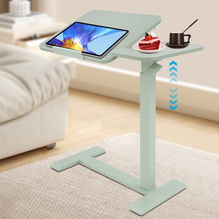 Mobile Standing Desk, Adjustable Nightstand, Lift Desk, Right Version (Left Reversible) - Green