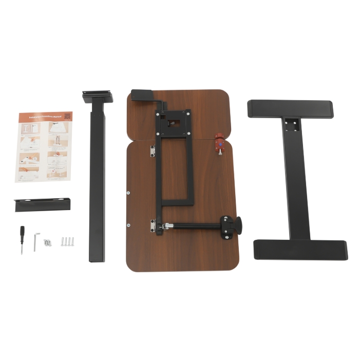 Mobile Standing Desk, Adjustable Bedside Table, Lift Desk, Right Version (Left Reversible) - Walnut Mobile Standing Desk, Adjustable Bedside Table, Lift Desk, Right Version (Left Reversible) - Walnut