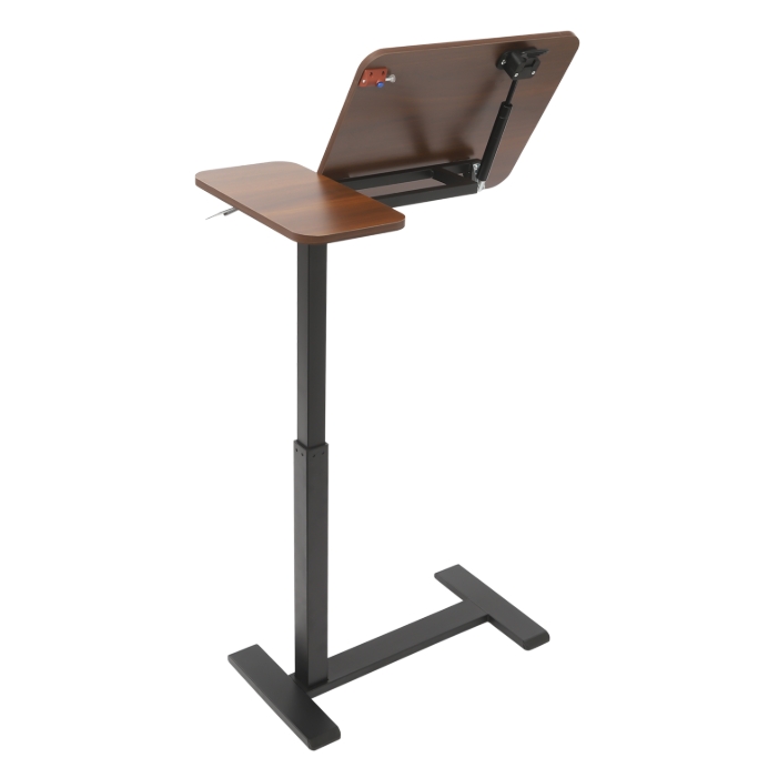 Mobile Standing Desk, Adjustable Bedside Table, Lift Desk, Right Version (Left Reversible) - Walnut Mobile Standing Desk, Adjustable Bedside Table, Lift Desk, Right Version (Left Reversible) - Walnut