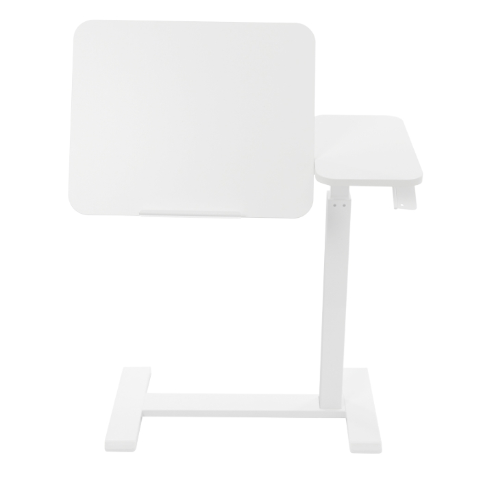Mobile standing desk, adjustable bedside table, lift table, right version (left side can be flipped) - white Mobile standing desk, adjustable bedside table, lift table, right version (left side can be flipped) - white
