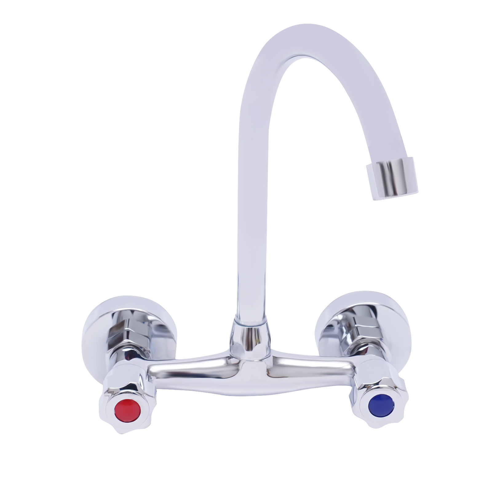 Kitchen faucet, 360° swivel, Hot and cold, Large and smooth flow, Product height: 24.5cm, Silver