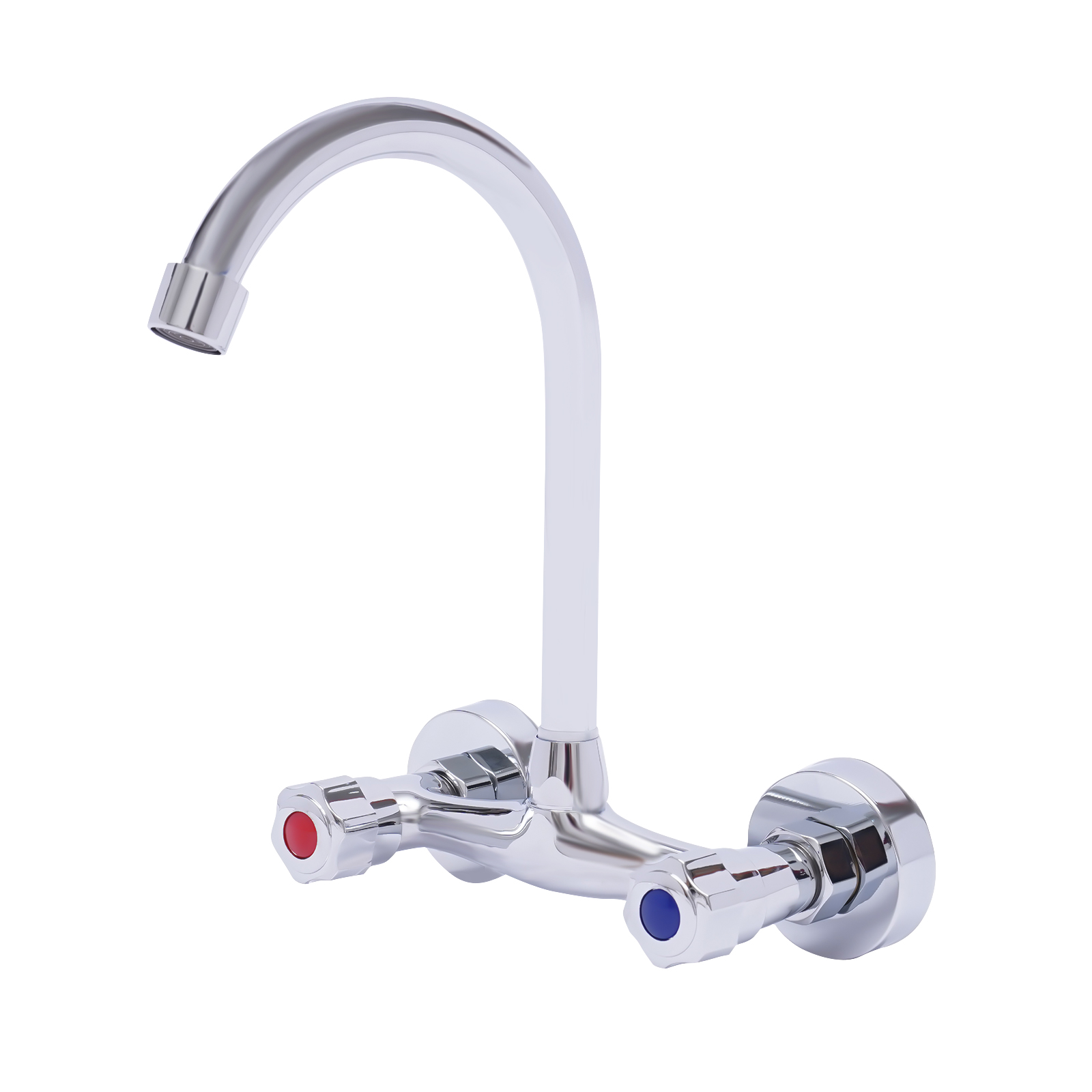 Kitchen faucet, 360° swivel, Hot and cold, Large and smooth flow, Product height: 24.5cm, Silver Kitchen faucet, 360° swivel, Hot and cold, Large and smooth flow, Product height: 24.5cm, Silver