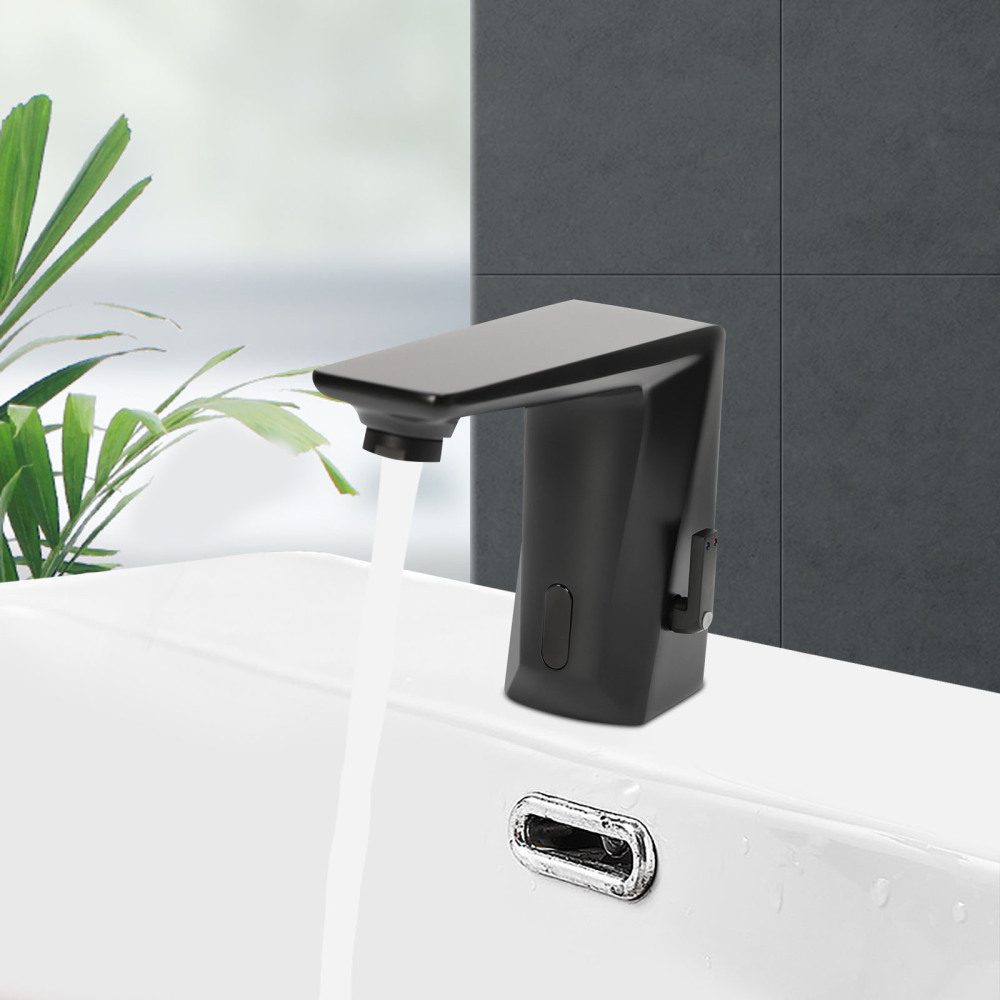Touchless Automatic Electronic Basin Faucet with Sensor and Supply Hose Automatic Sensor Faucet Suitable For Homes Restaurants Black