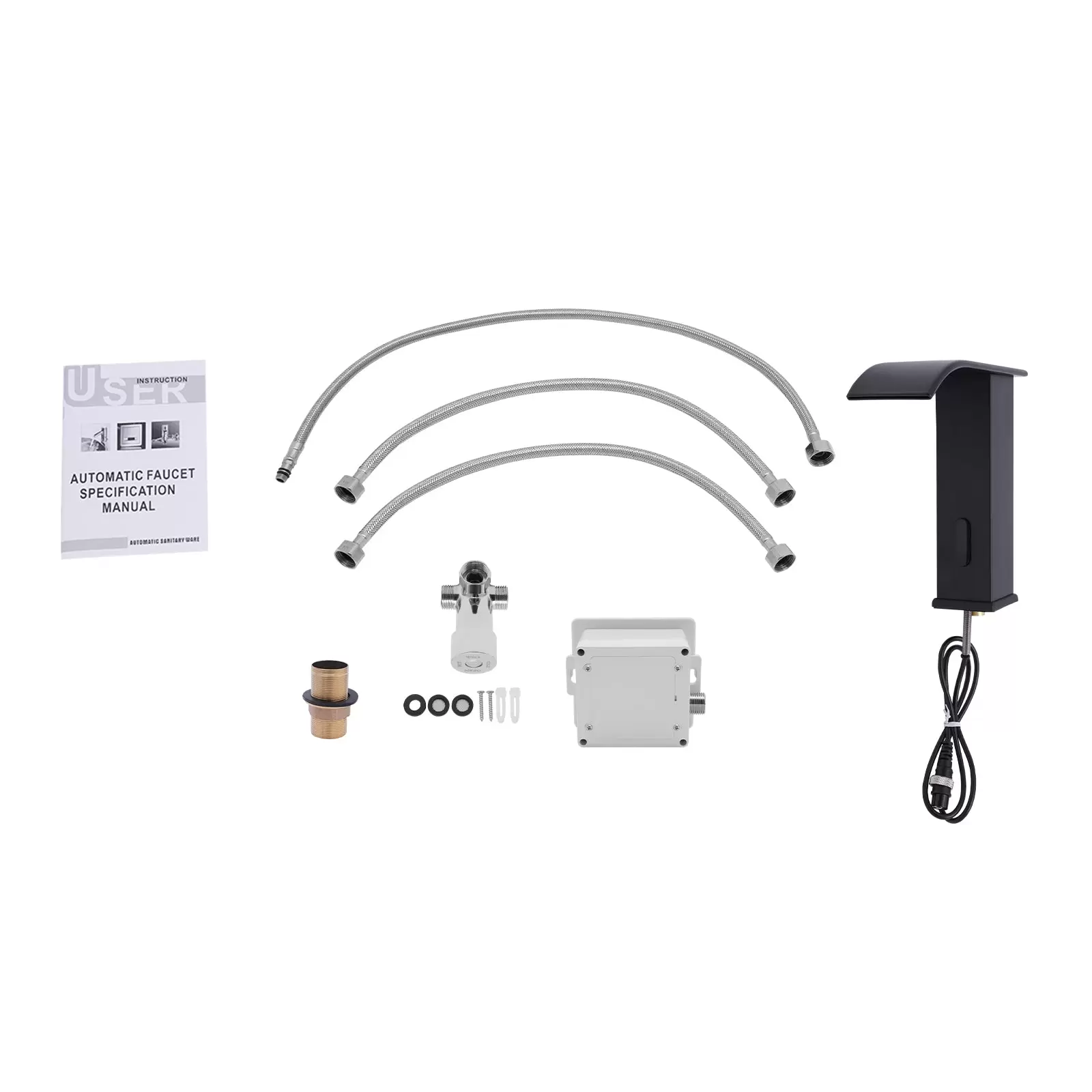 Automatic Infrared Sensor Faucet Hot and Cold Water with Infrared Sensor Bathroom Faucet for Kitchen Toilet (Black) Automatic Infrared Sensor Faucet Hot and Cold Water with Infrared Sensor Bathroom Faucet for Kitchen Toilet (Black)