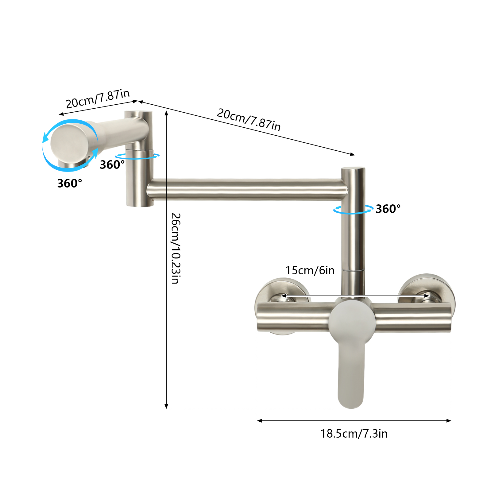 Kitchen Faucet Wall Mounted 360° Rotatable Faucet Kitchen Wall Mounted Foldable In Homes Restaurants Shopping Centers Schools Companies Kitchen Faucet Wall Mounted 360° Rotatable Faucet Kitchen Wall Mounted Foldable In Homes Restaurants Shopping Centers Schools Companies