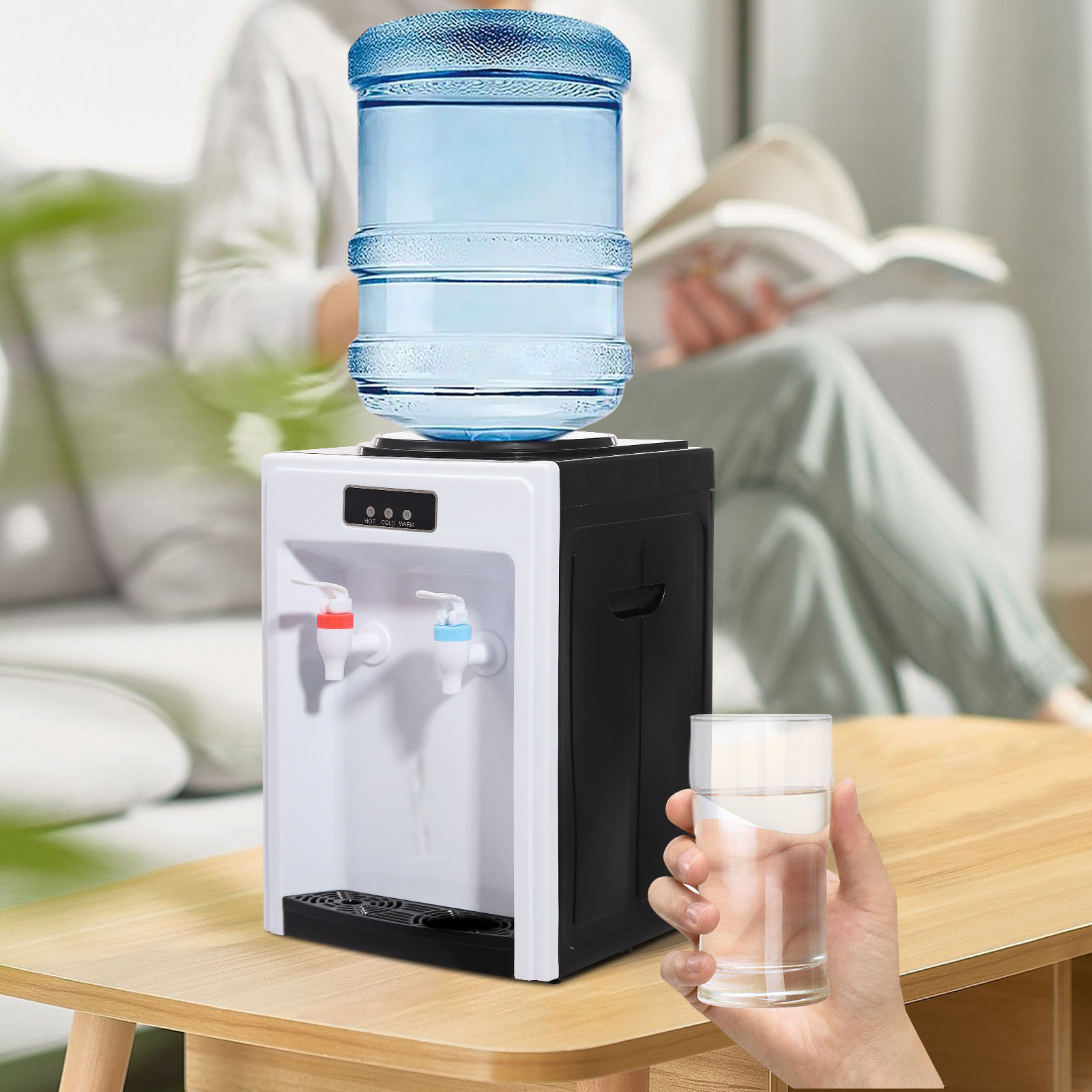 Electric Hot Water Dispenser, Drinking Fountain, Home Office Drinking Fountain, Applicable buckets: 4.5-18.9L, 24*24*36cm