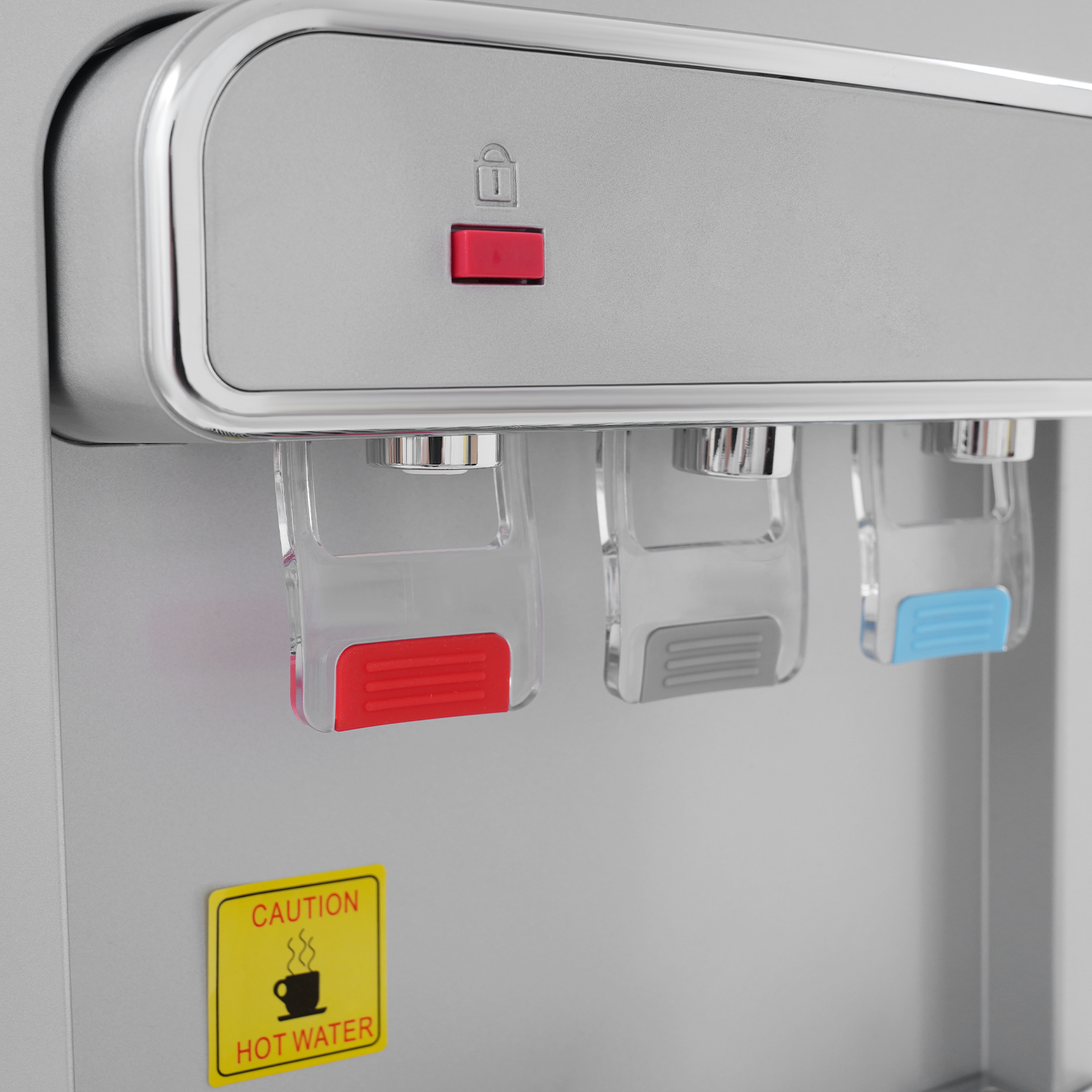 SJYTD-7 Water Dispensers with Hot, Room, and Cold Spouts, Bottom-loading Water Dispensers for 5-gallon Bottles - Silver