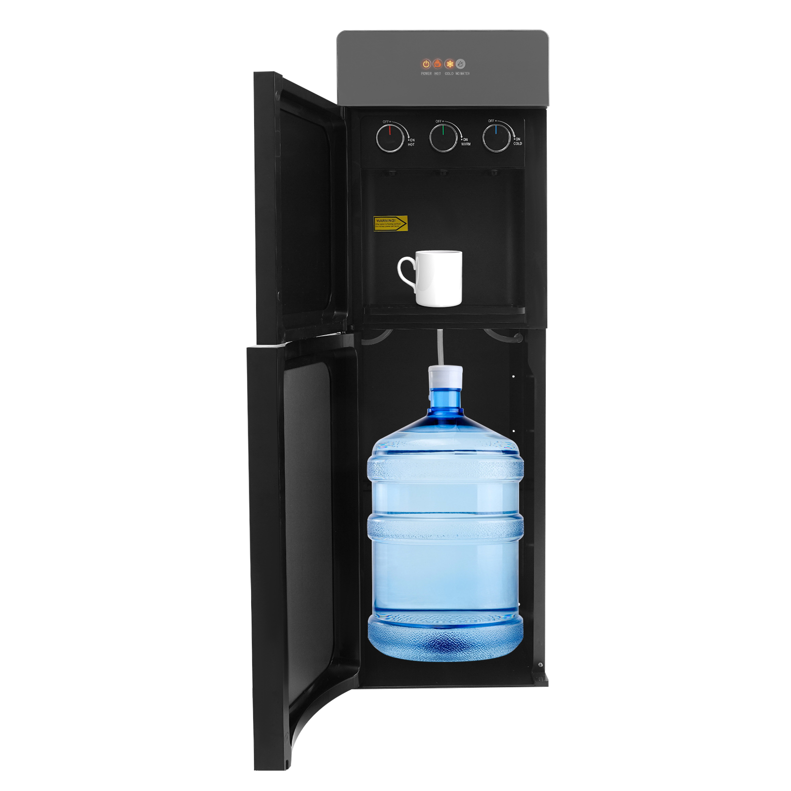 51 Vertical Down Water Dispenser, Bottom-loading Water Dispenser, Hot and Cold Water Dispenser - Silver Gray