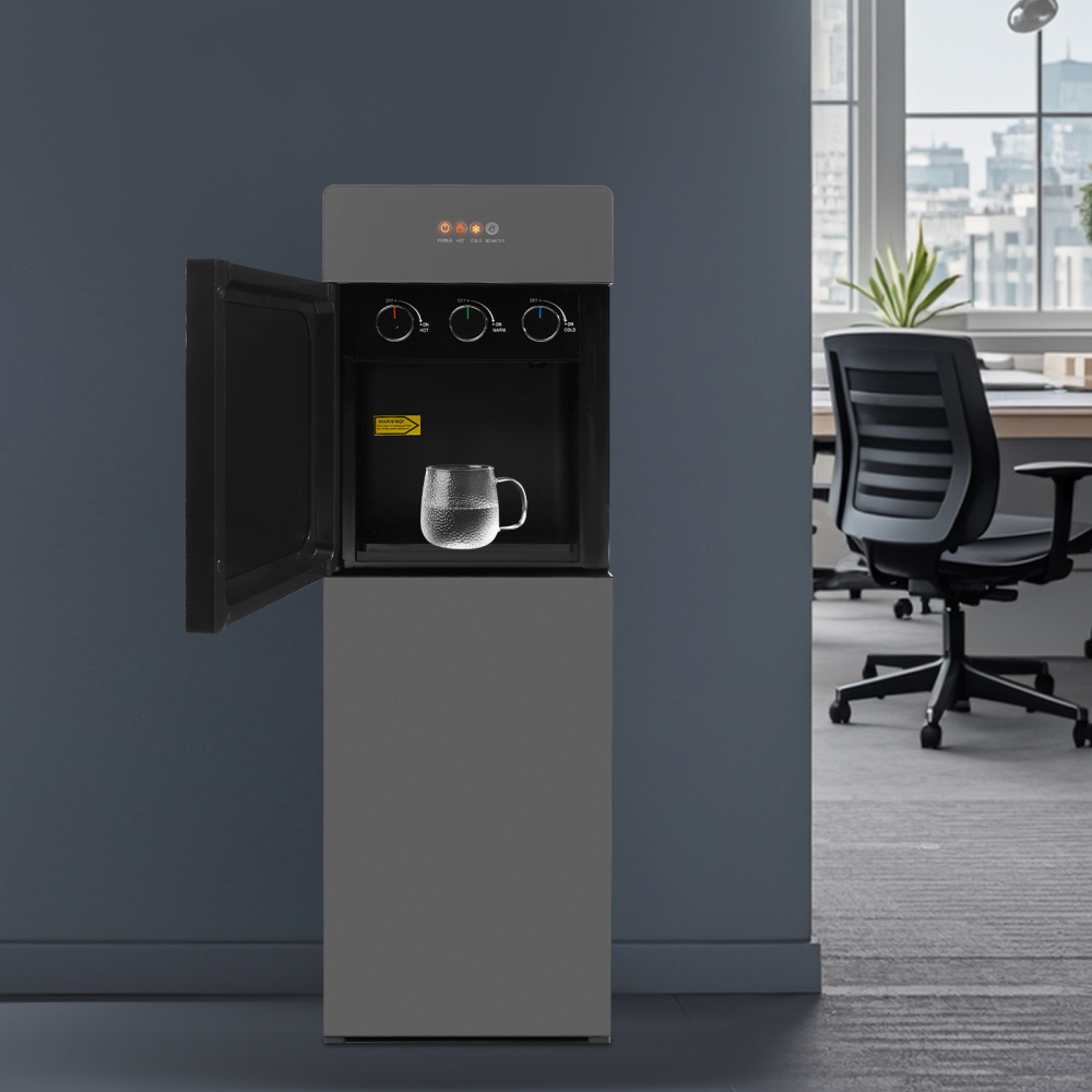 51 Vertical Down Water Dispenser, Bottom-loading Water Dispenser, Hot and Cold Water Dispenser - Silver Gray