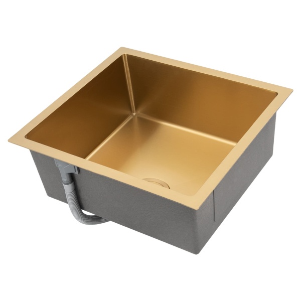 Kitchen sink 50 x 45 cm Sink with drain filter Stainless steel (gold)