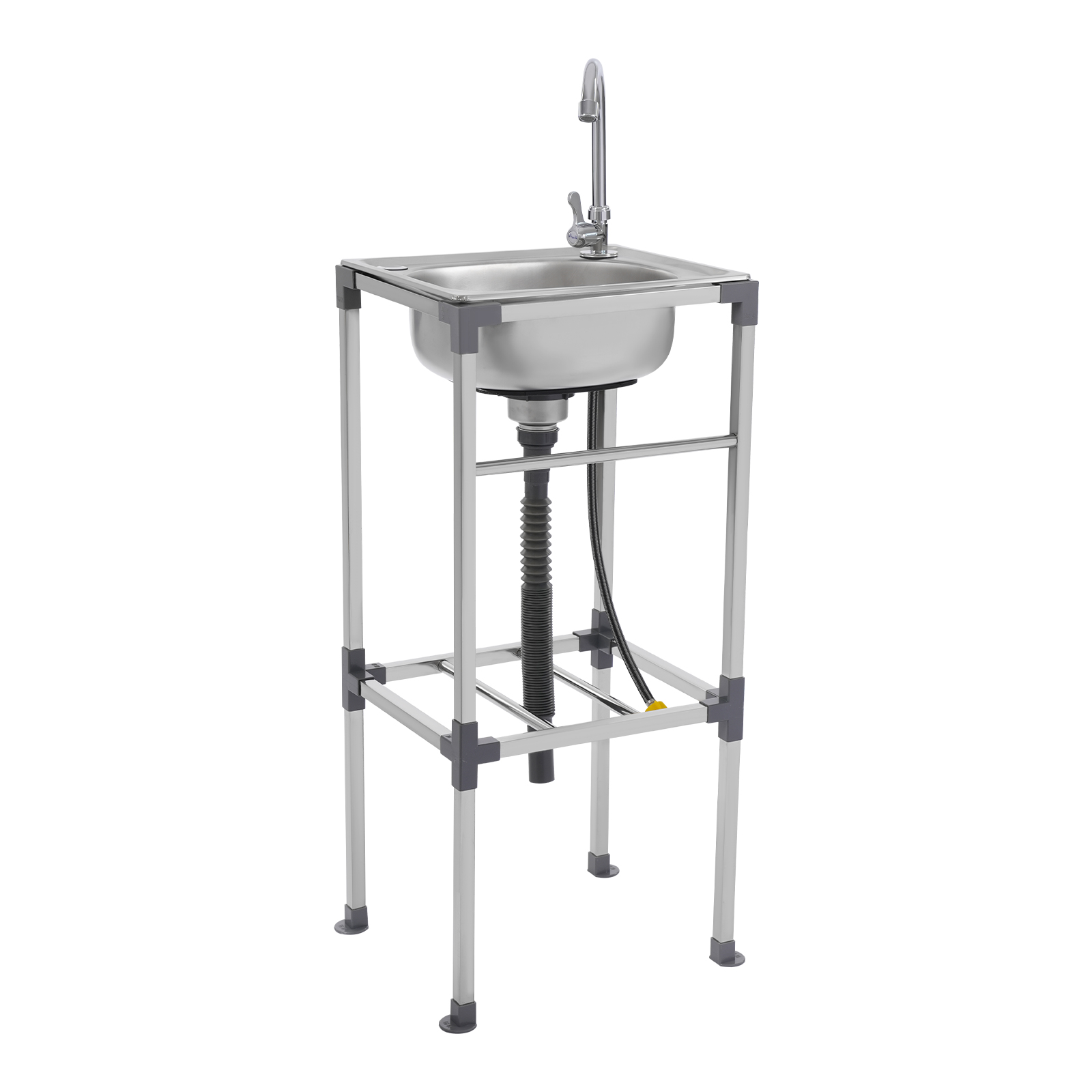 Freestanding basin, stainless steel sink, commercial sink with cold water faucet