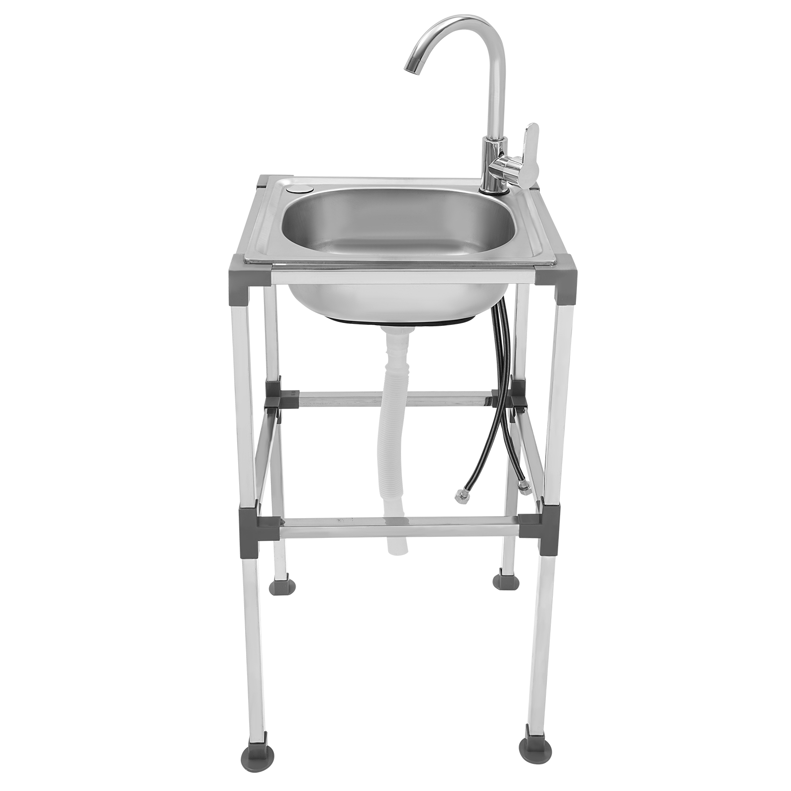 Kitchen Sink, Stainless Steel Kitchen Sink, Freestanding Sink, 42*37*75cm, Silver