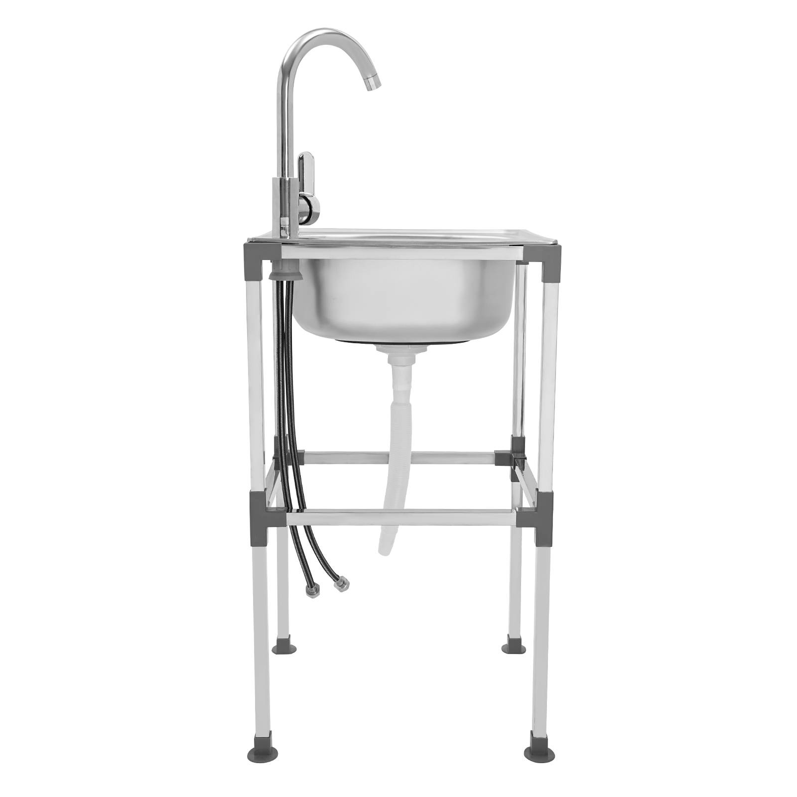 Kitchen Sink, Stainless Steel Kitchen Sink, Freestanding Sink, 42*37*75cm, Silver
