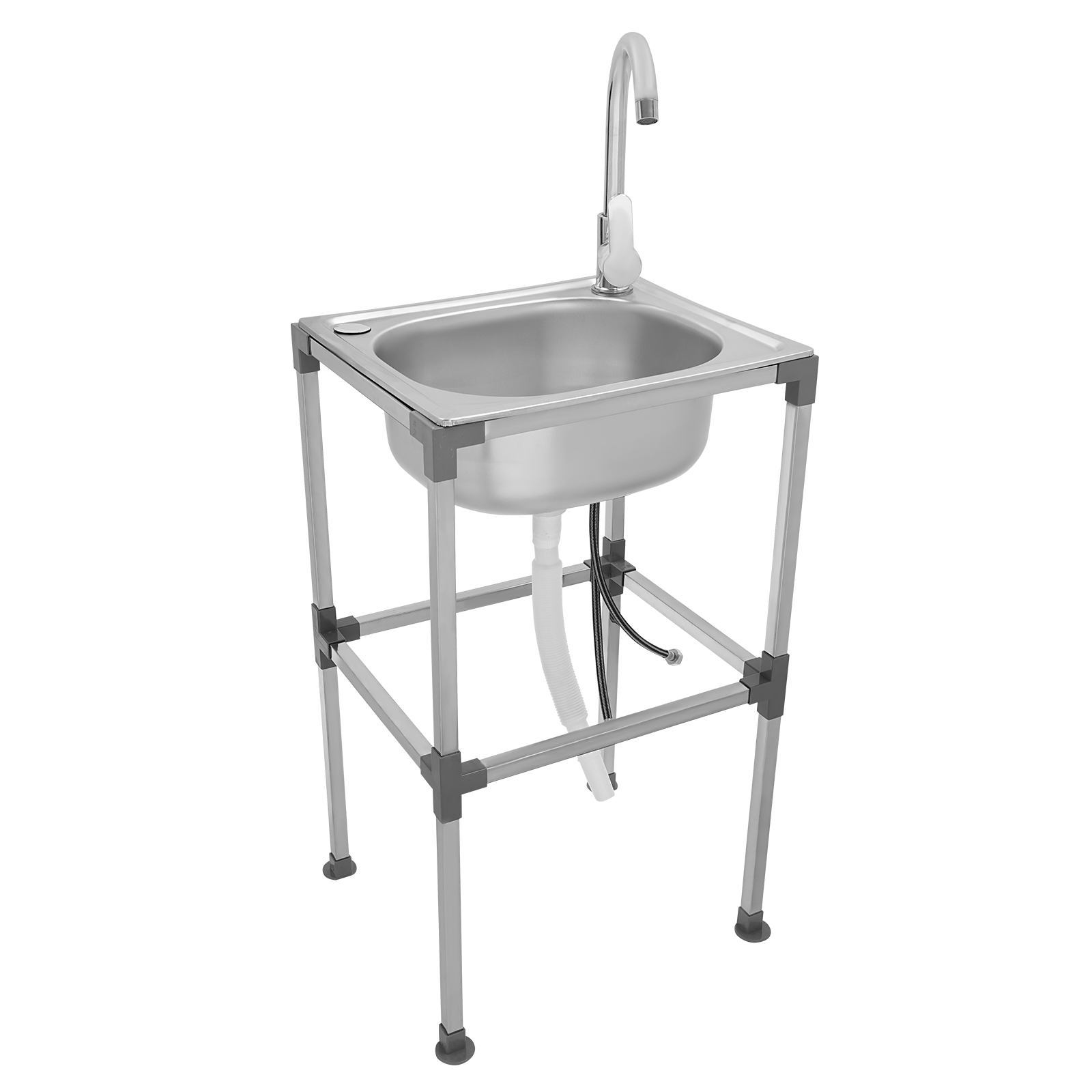 Kitchen Sink, Stainless Steel Kitchen Sink, Freestanding Sink, 42*37*75cm, Silver