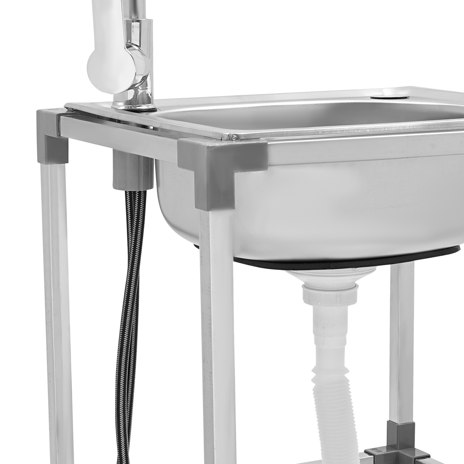 Kitchen Sink, Stainless Steel Kitchen Sink, Freestanding Sink, 42*37*75cm, Silver