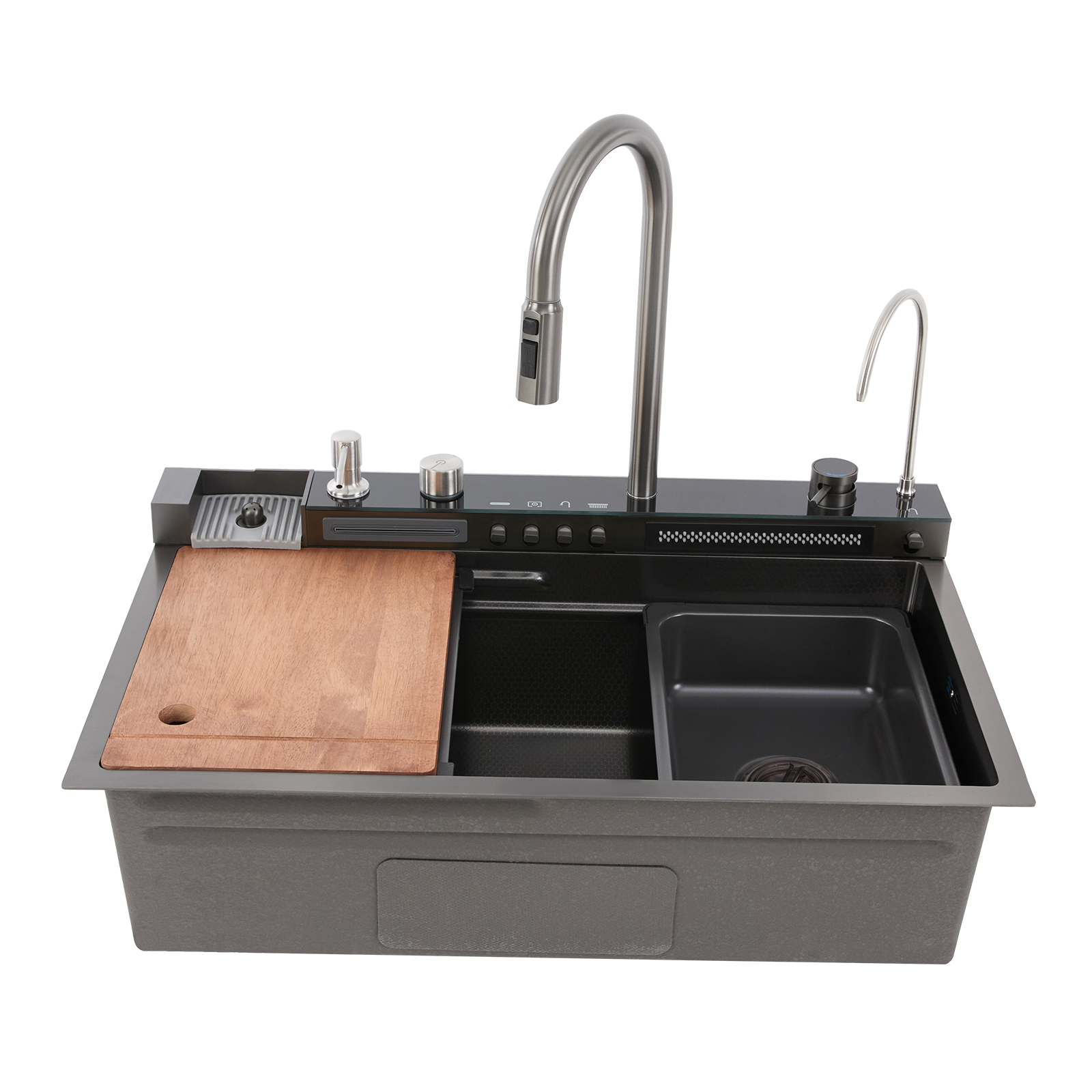 29.92*17.72in Digital Waterfall Sink with Pull-out Faucet Kitchen Sinks Modern Kitchen Sink for Versatile Bars Balconies