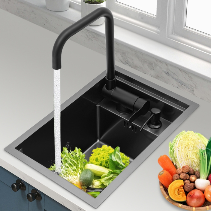 Stainless steel invisible sink 30x45x23cm, kitchen sink, suitable for commercial kitchen use - gun gray