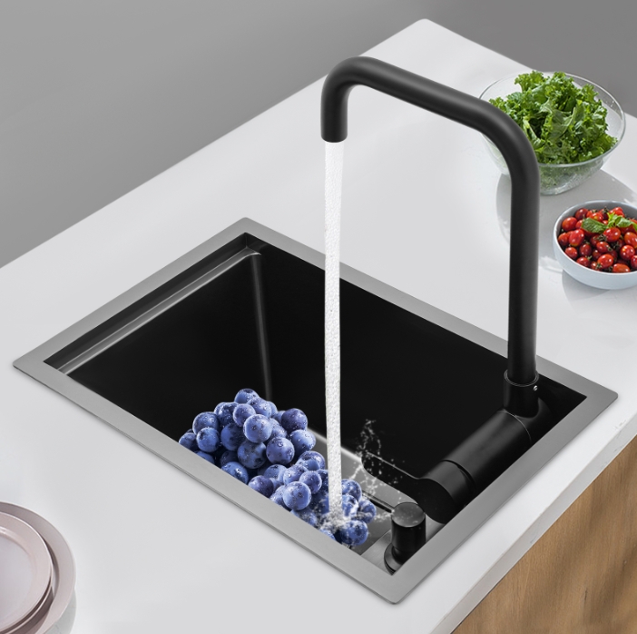 Stainless steel invisible sink 30x45x23cm, kitchen sink, suitable for commercial kitchen use - gun gray