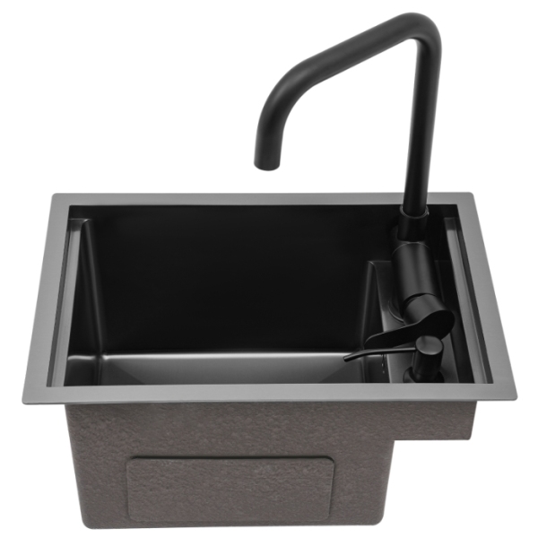 Stainless steel invisible sink 30x45x23cm, kitchen sink, suitable for commercial kitchen use - gun gray