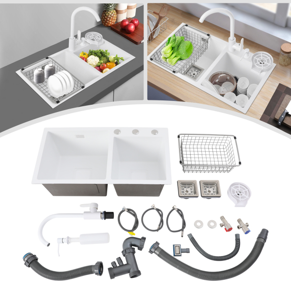 Kitchen Sink, Double Bowl Sink, Stainless Steel Sink