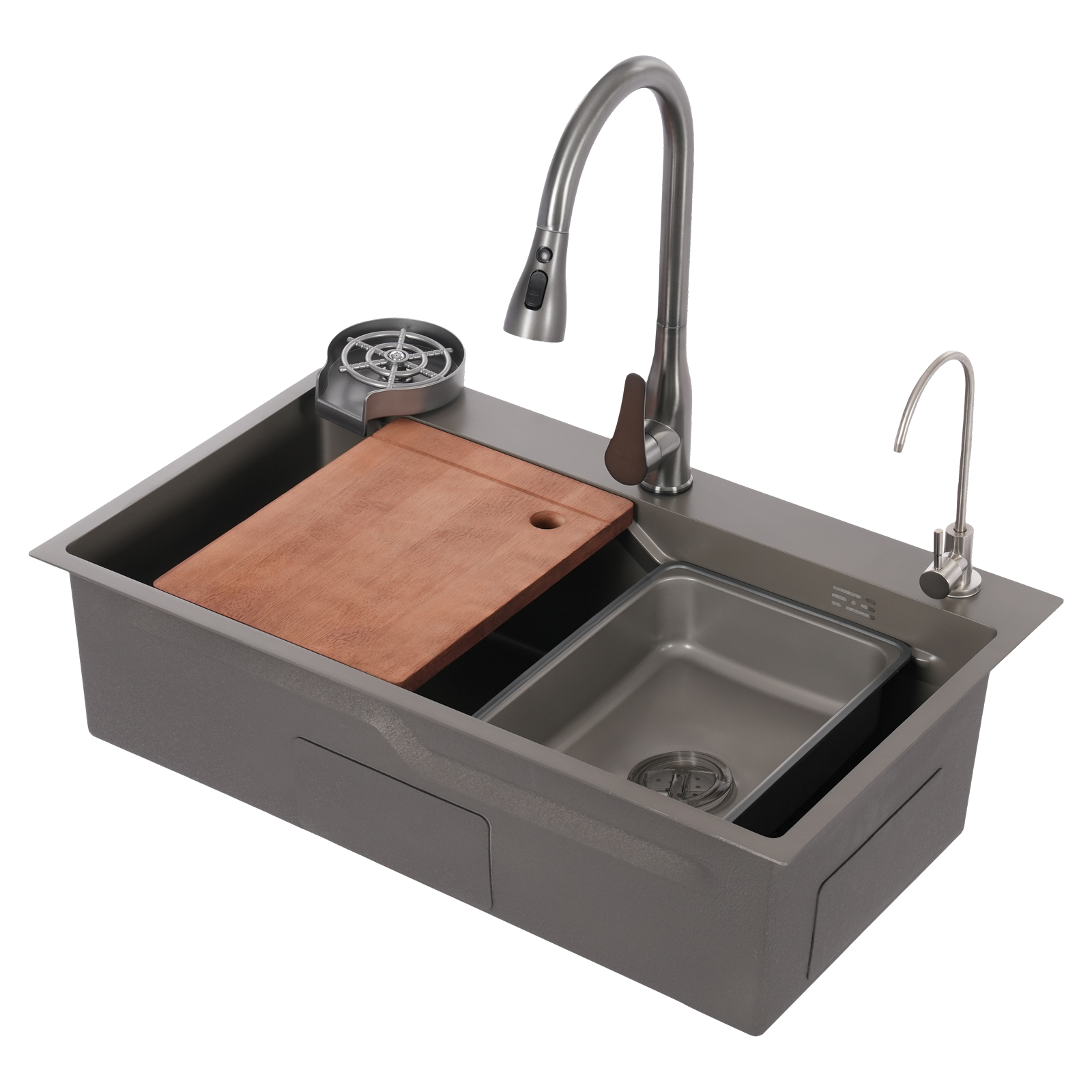 Kitchen Sink, Sink with Faucet, Multifunction Sink Set - Grey for Kitchens, Restaurants, Cafes, Bars